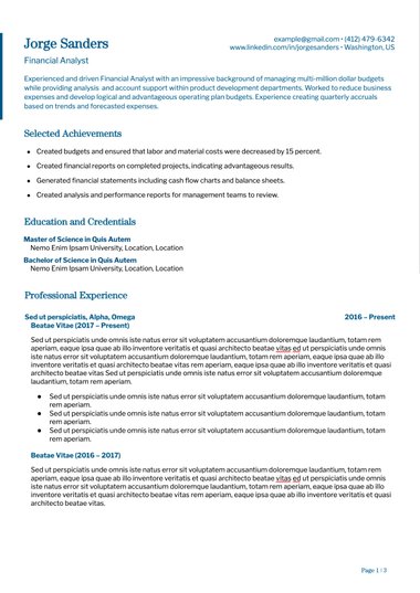 Academic Ansioluettelopohja